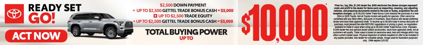 Total Buying Power Up to $10,000 