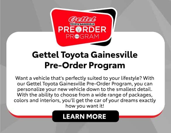 Gatorland Pre-Order Program | Want a vehicle that’s perfectly suited to your lifestyle? With our Gatorland Pre-Order Program, you can personalize your new vehicle down to the smallest detail. With the ability to choose from a wide range of packages, colors and interiors, you’ll get the car of your dreams exactly how you want it!