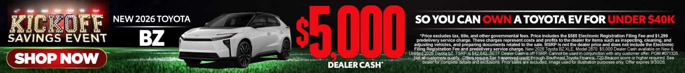 2026 Toyota BZ $5000 Dealer Cash*