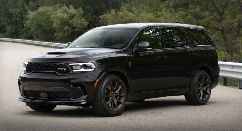 Black exterior of the 2025 Dodge Durango.
