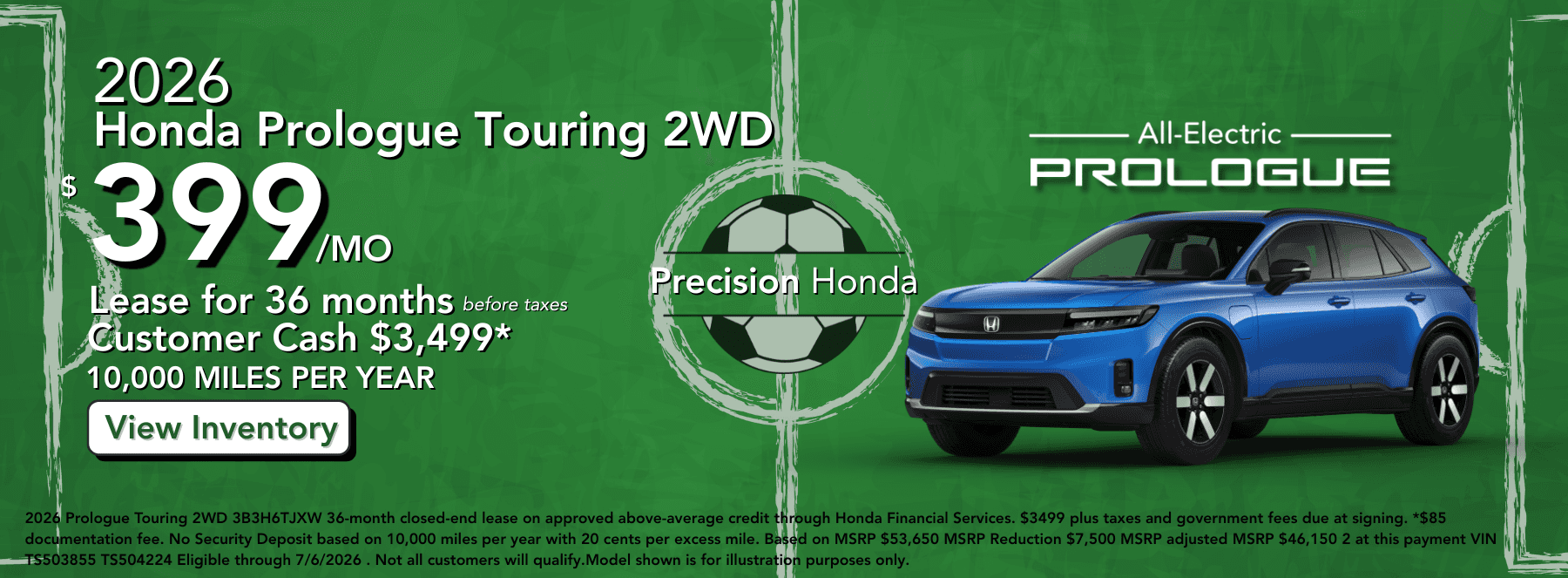 2026june Prologue best lease offer $399