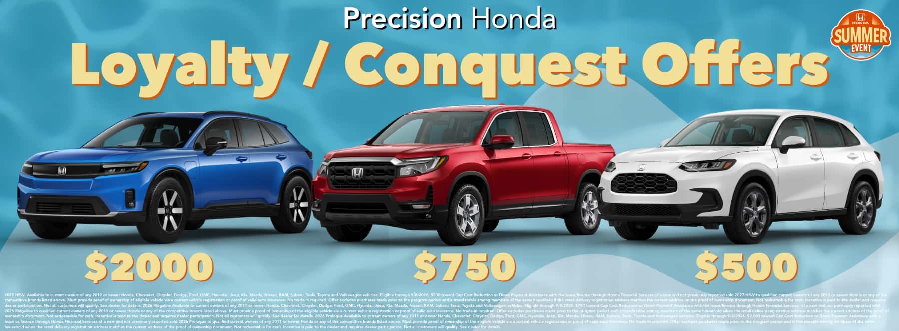 Loyalty conquest offers Honda