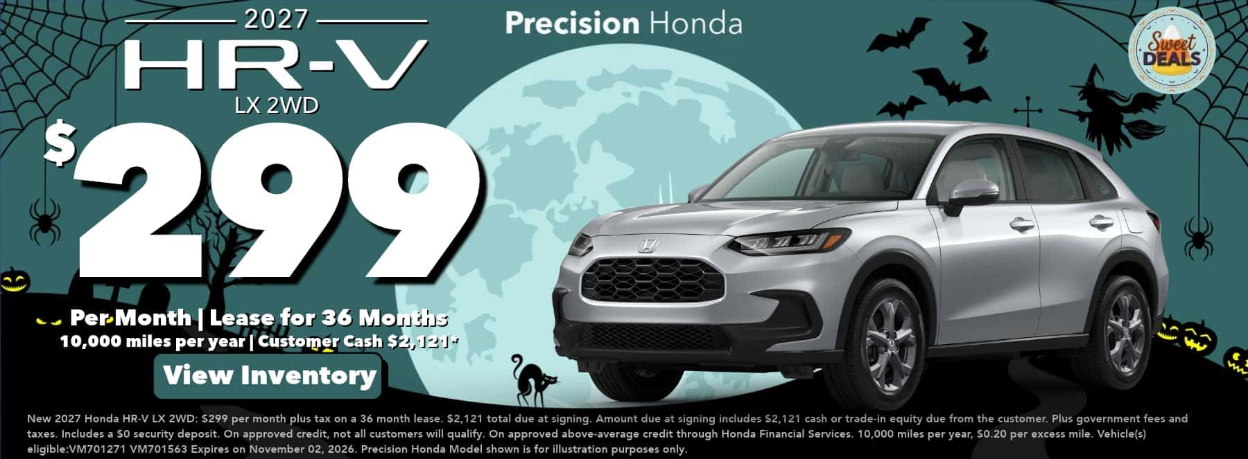 2027 HR-V October Lease offer $299 per month