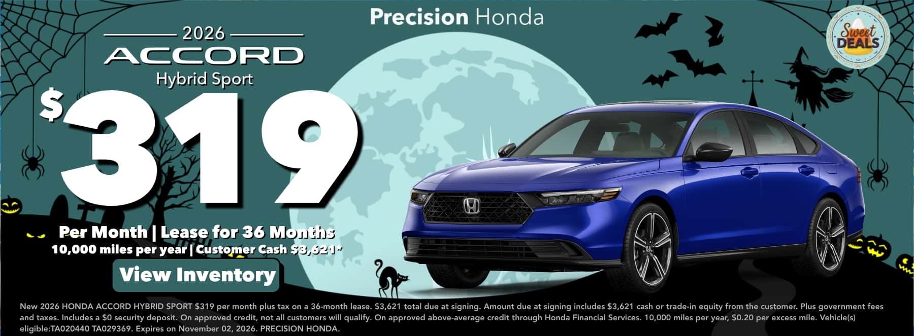 Accord Hybrid Lease offer 319.00 per month