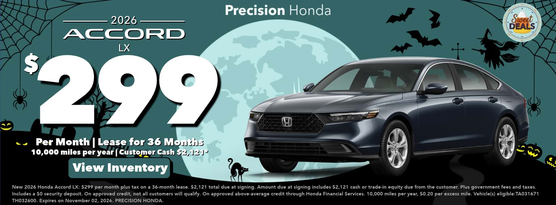 299per month Accord offer lease