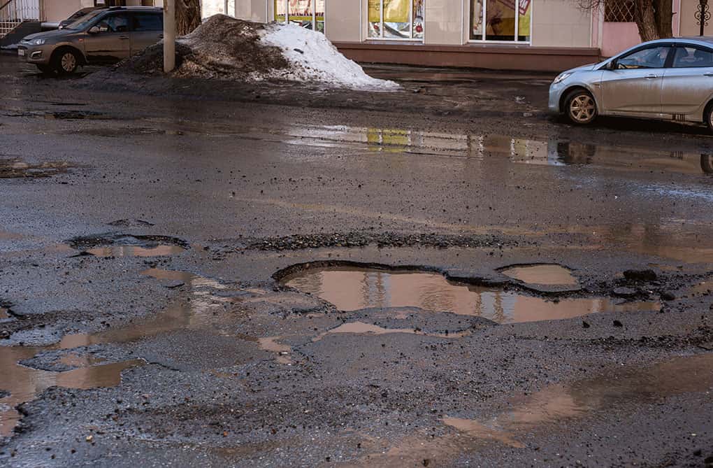 winter weather pothole