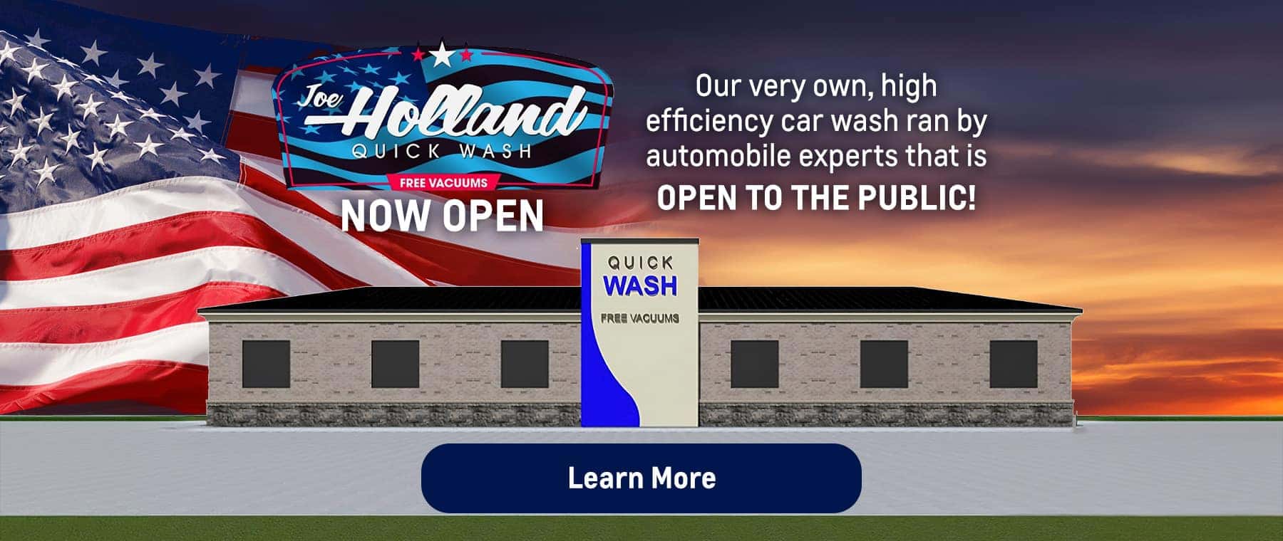 Now Open - Joe Holland Quick Wash