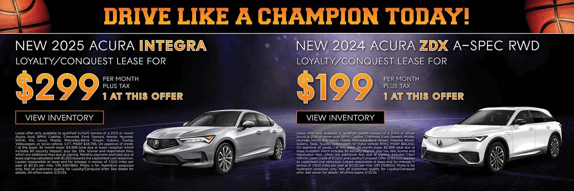 March Integra/ ZDX offer