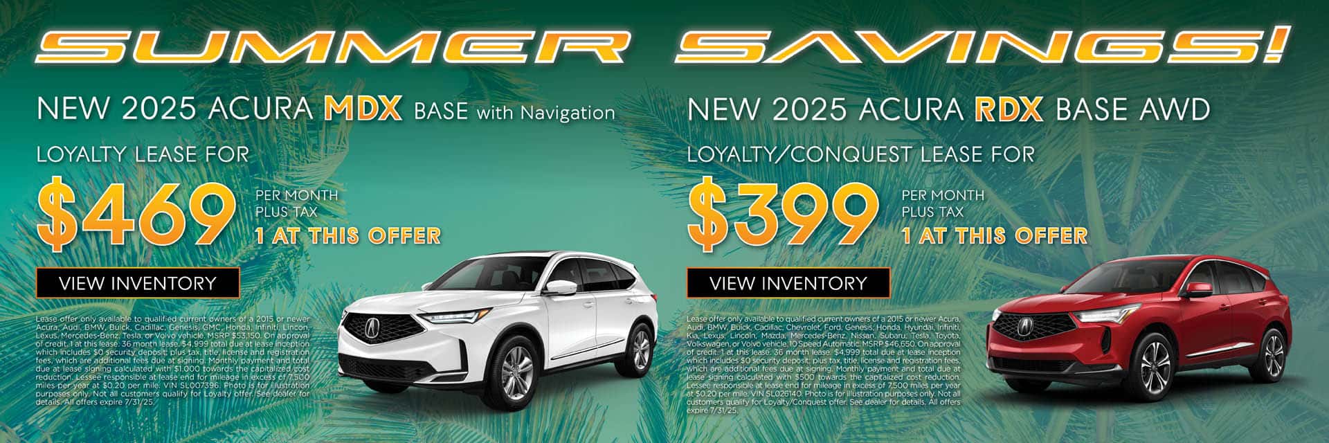 Acura July Offers MDX RDX