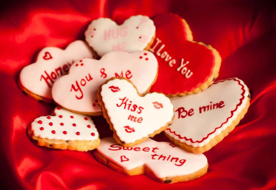 Cute heart shaped Valentine's cookies.