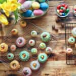 Small Bundt Cakes with Easter Eggs and Sweets