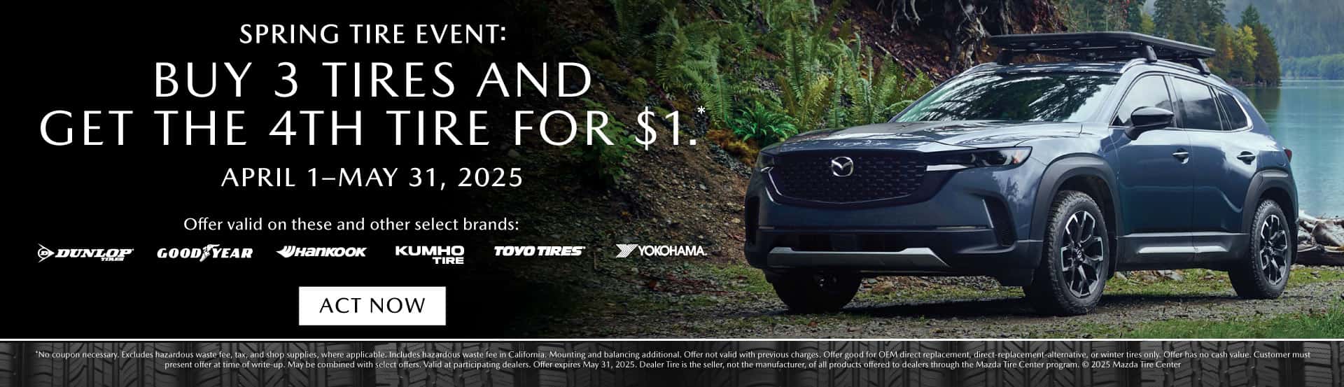 Buy 3 Tires And Get The 4th For $1