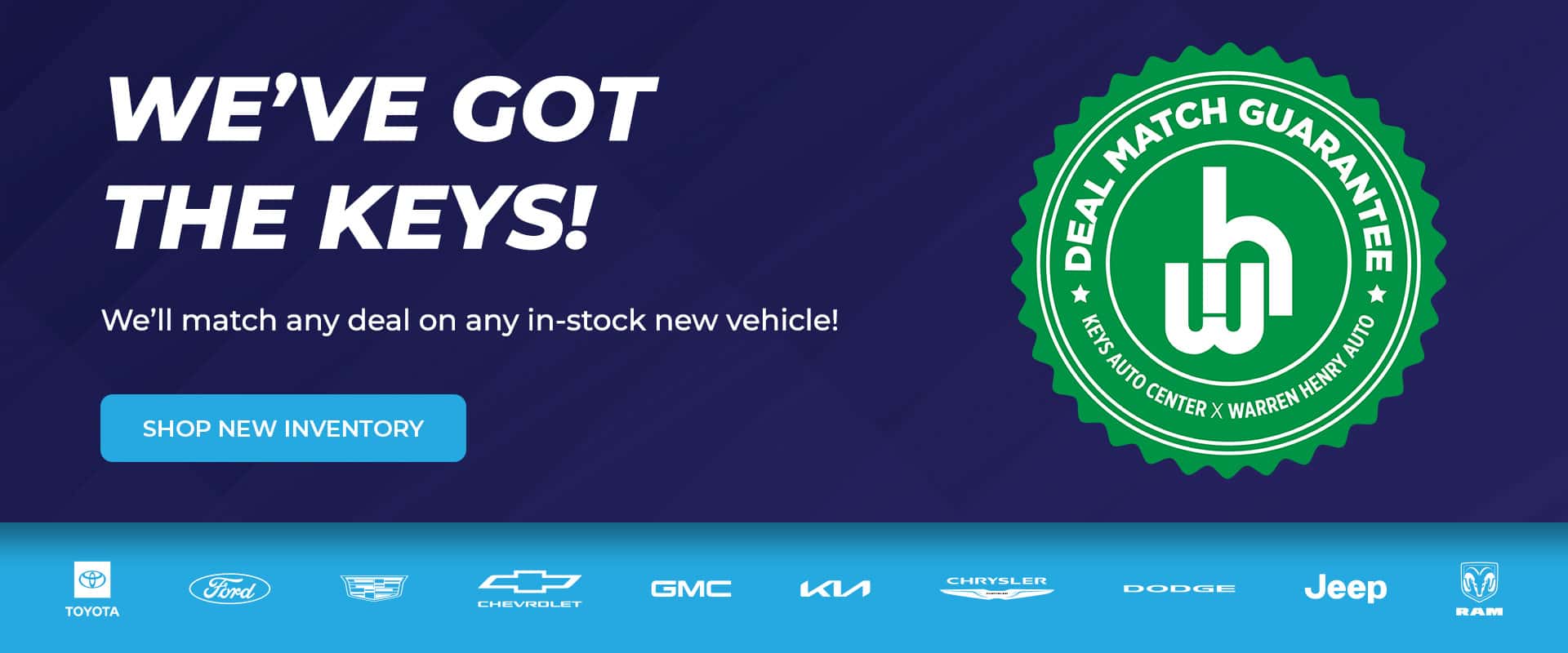 Deal Match Banner with Keys Auto Center Logo Suite