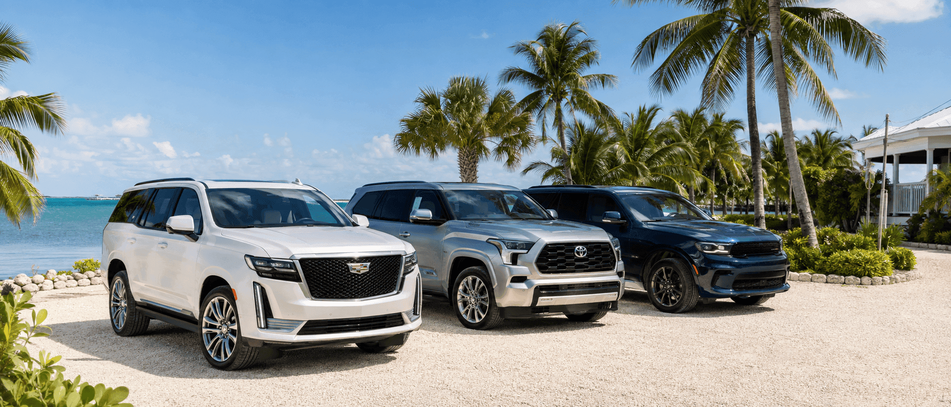 New and pre-owned vehicles outside Keys Auto Center in Key West Florida