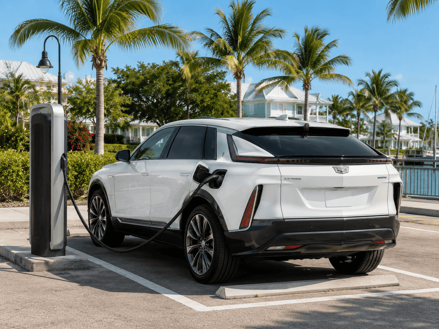 Spacious Cadillac LYRIQ cabin prepared for a Florida Keys coastal trip