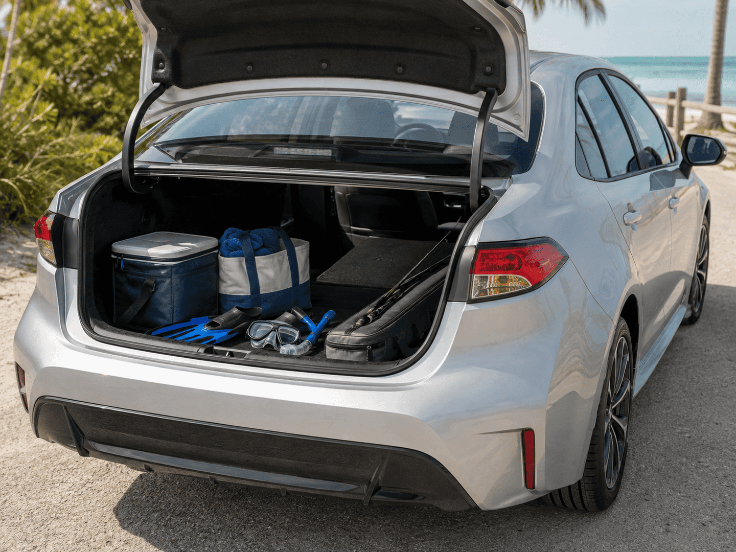 2026 Toyota Corolla compact sedan near the waterfront in Key West, Florida