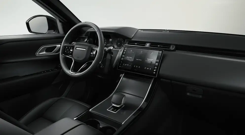 2026 Range Rover Velar S interior with Pivi Pro screen.