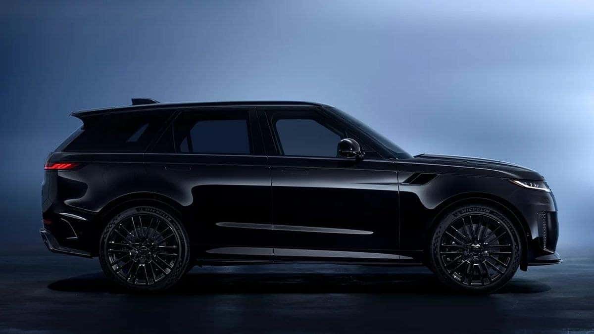 2026 Range Rover Sport SV in a dark studio setting