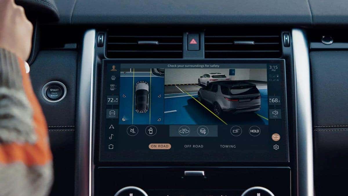 2026 Land Rover Discovery S interior with Pivi Pro touchscreen, standard from S up