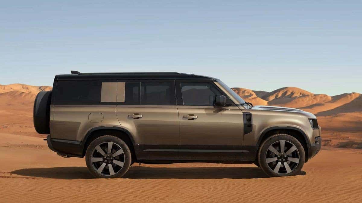 2026 Land Rover Defender 130 exterior parked in the desert