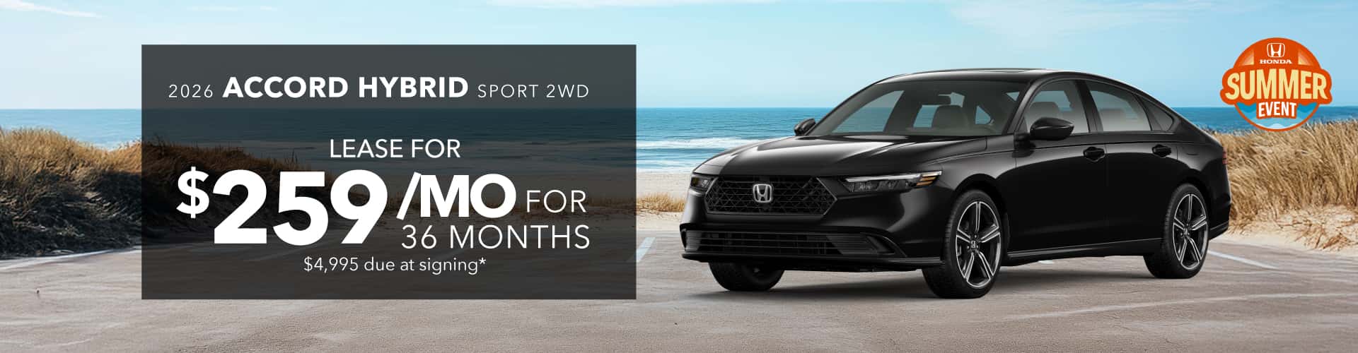 2026 ACCORD HYBRID SPORT 2WD: Lease for 259 per month for 36 months with 4995 due at signing - 