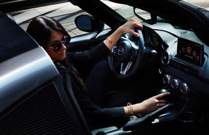 women in car