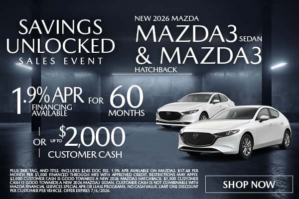 NEW 2026 MAZDA3 SEDAN AND MAZDA3 HATCHBACK