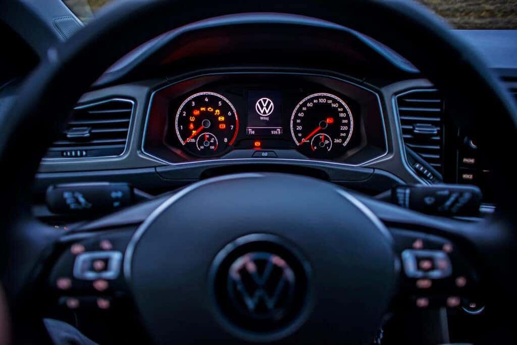 Volkswagen interior steering and digital cluster