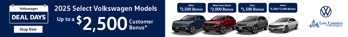 25 select volkswgen models up to $2,500