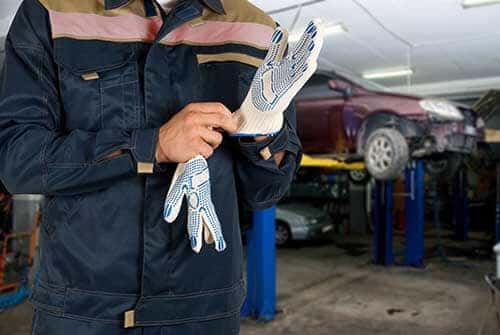 Service Tech With Gloves