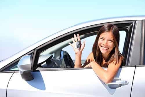 Woman with car keys