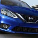 2019 nissan sentra blue exterior front grill closeup