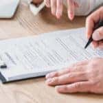 Client reviewing a loan contract