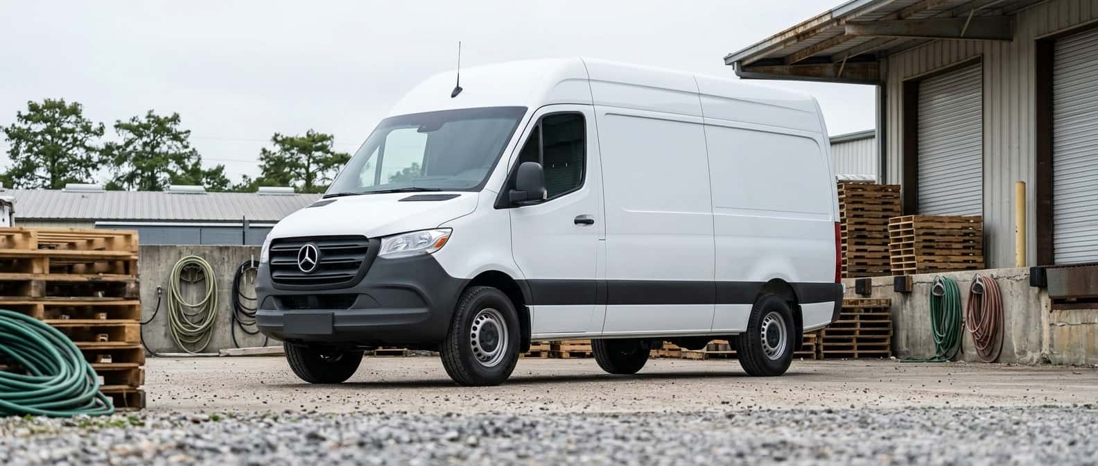 White Sprinter Van