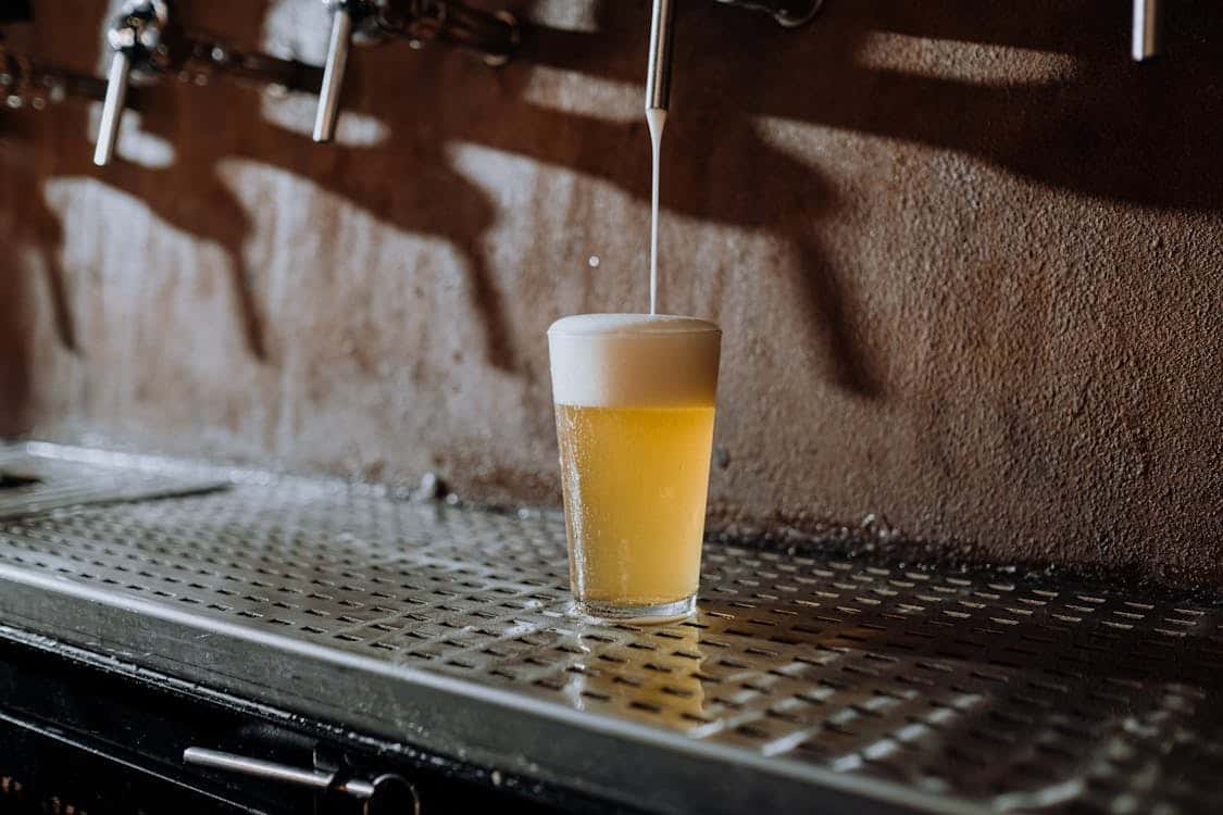 Draft beer at a brewery
