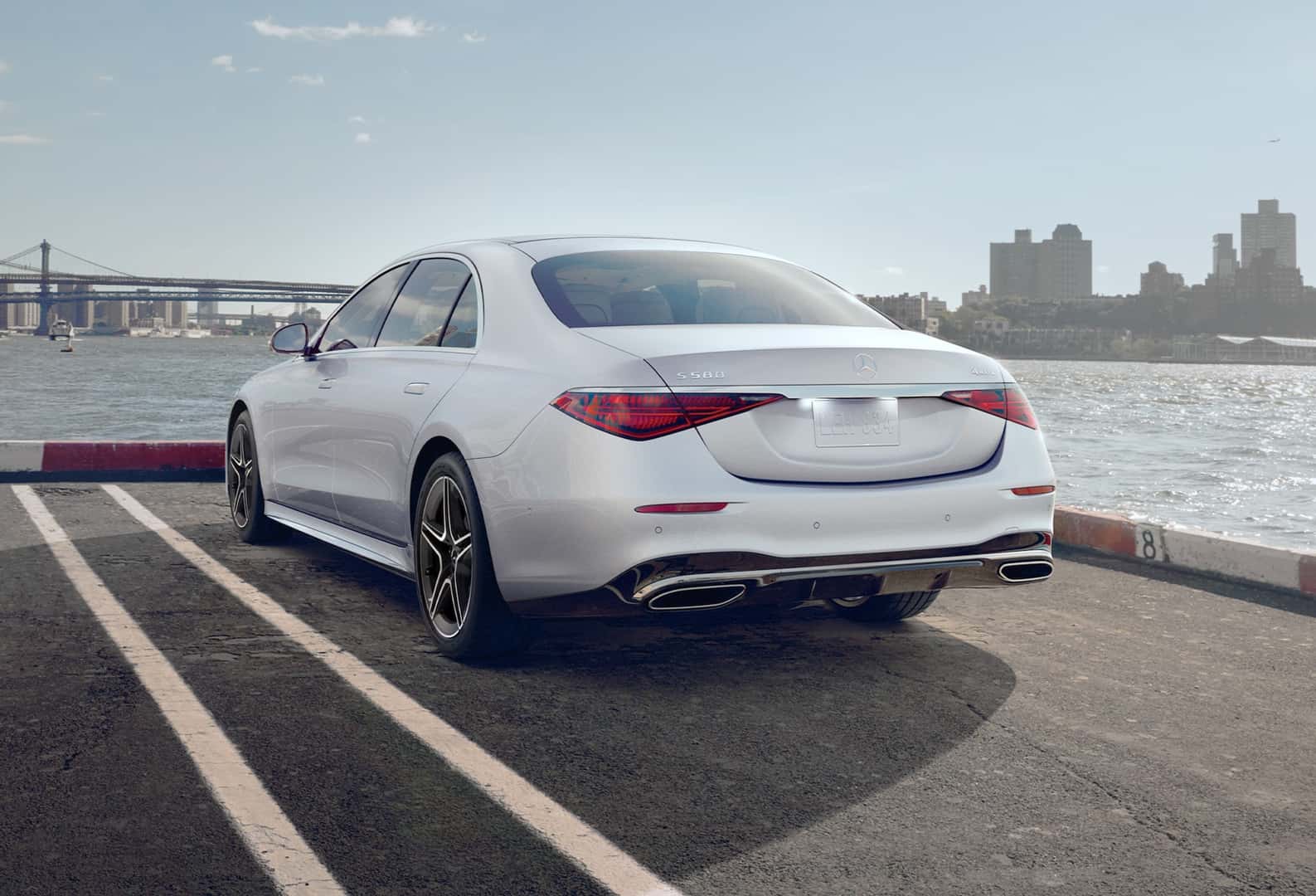 Mercedes-Benz S-Class sedan driving on a road