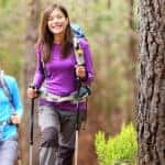 Hikers in forest banner