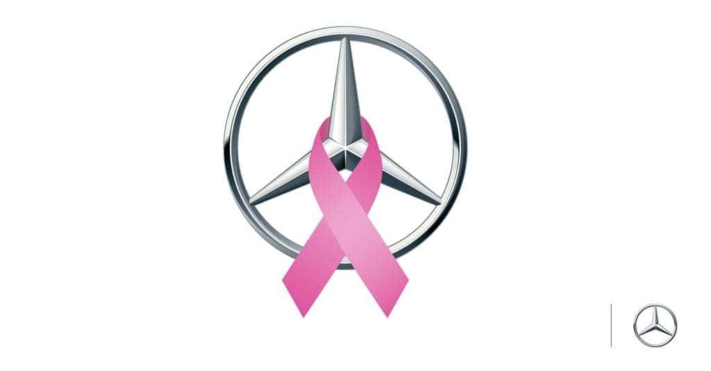 Mercedes-Benz Logo with Pink Brest Cancer Awareness Ribbon 