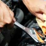 Auto mechanic in car repair