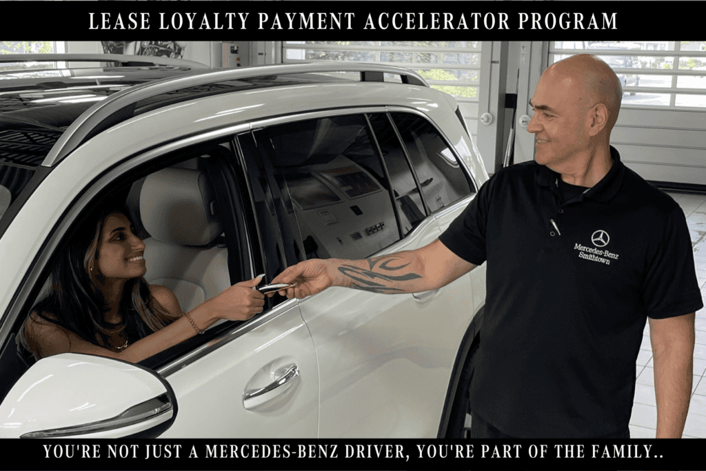 A Mercedes-Benz owner speaking with a local auto shop's technician