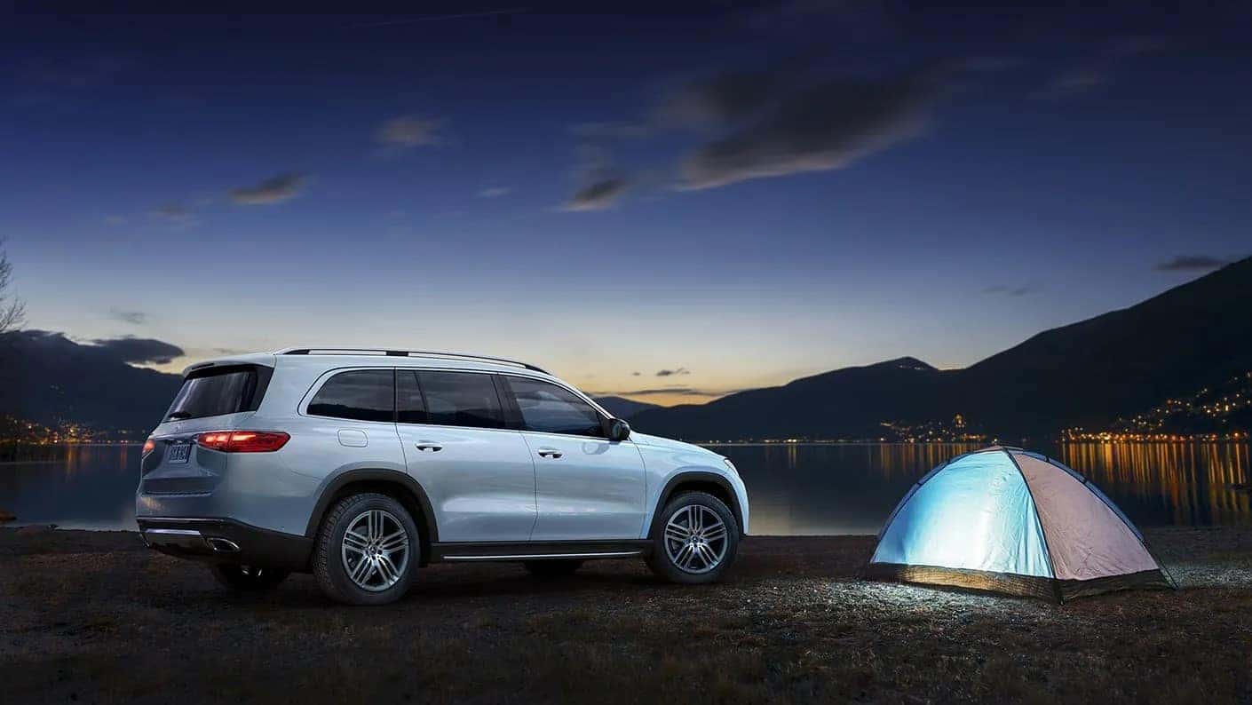 2025 Mercedes-Benz GLS parked outside of a campsite