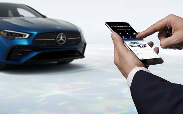 2026 Mercedes-Benz CLA being controlled by a smartphone app