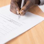 Signing lease paperwork