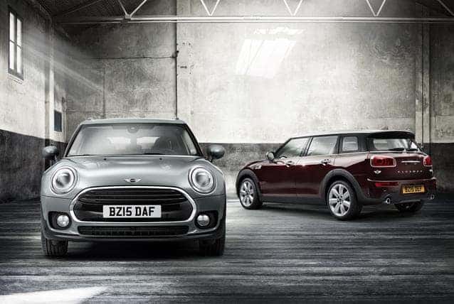 Exterior of two MINI Clubman models