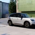 MINI EV charging in the city