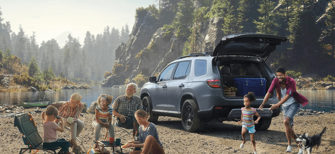 2025 Honda Pilot on a family camping trip