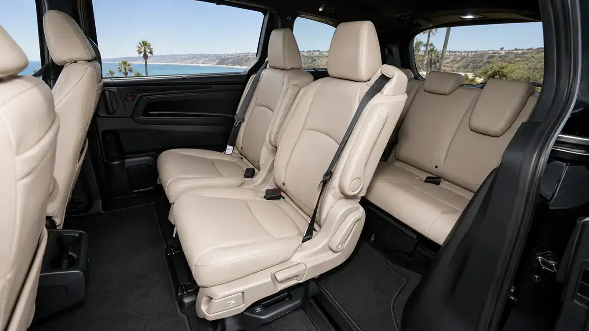 Second row Magic Slide seats inside a Honda Odyssey minivan