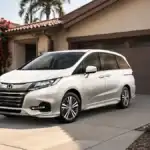 Honda Odyssey minivan parked in a residential driveway