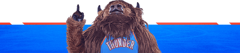 Rumble the Bison pointing to sweepstakes form