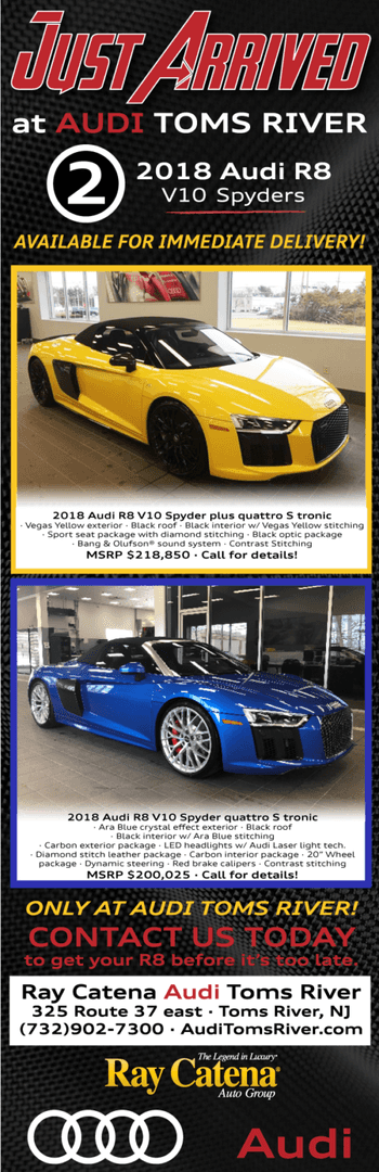 The 2018 Audi R8 V10 Spyder at Audi Toms River Ray Catena Auto Group